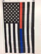 Thin Red Blue Line Flag